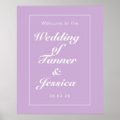 Lila und moderne Hochzeitsfeier Poster (Vorne)