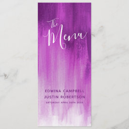 Lila und moderne Hochzeitskarte Menükarte