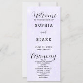 Lila und modernes Hochzeitsprogramm (Vorderseite)