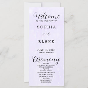 Lila und modernes Hochzeitsprogramm