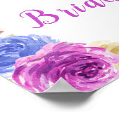 Lila und Navy Blue Floral Pumpkins Bridal Poster (Ecke)