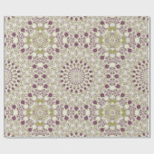 Lila und Olive Geometric Mandala Pattern Geschenkpapier (Flach)