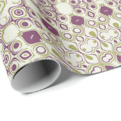Lila und Olive Geometric Mandala Pattern Geschenkpapier (Rolleneckpunkt)