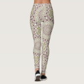 Lila und Olive Geometric Mandala Pattern Leggings (Rückseite)