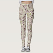 Lila und Olive Geometric Mandala Pattern Leggings (Vorderseite)
