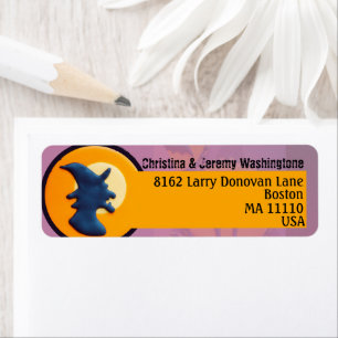 Lila und orange ästhetische Halloween-Hexe