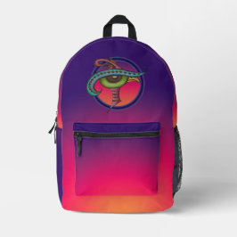 Lila und Orange Bedruckter Rucksack