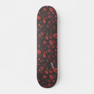 Lila und orange Blume auf Grau und Name oder Text Skateboard