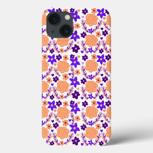 Lila und orange Blume Case-Mate iPhone Hülle (Rückseite)