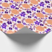 Lila und orange Blume Geschenkpapier (Ecke)