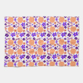 Lila und orange Blume Geschirrtuch (Horizontal)
