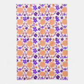 Lila und orange Blume Geschirrtuch (Vertikal)