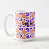 Lila und orange Blume Kaffeetasse (Links)