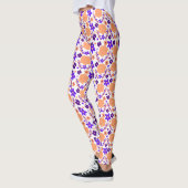 Lila und orange Blume Leggings (Links)