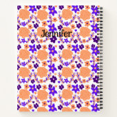 Lila und orange Blume Notizblock (Rückseite)