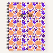 Lila und orange Blume Notizblock (Vorderseite)