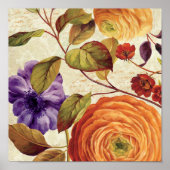 Lila und orange Blume Poster (Vorne)
