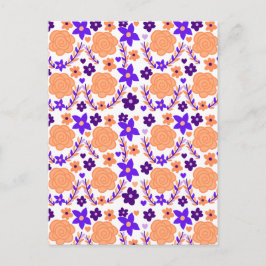Lila und orange Blume Postkarte