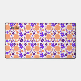 Lila und orange Blume Schreibtischunterlage