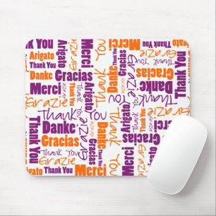 Lila und Orange danke, Wolke abzufassen Mousepad