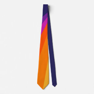 Lila und orange diagonale Retro-Streifen Krawatte