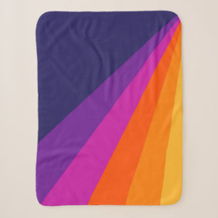 Lila und orange diagonale Retro-Streifen Sherpadecke