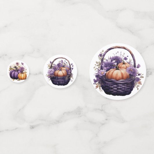 LILA UND ORANGE FALL-PUMPKINS KONFETTI (Vorderseiten)