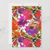 Lila und Orange Floral Mr. and Mrs Wedding Einladung (Rückseite)