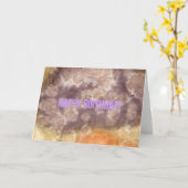 Lila und orange Gefärbte Krawatte, viel Glück zum Karte (Gelbe Blume)