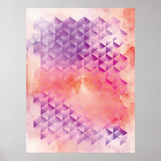 Lila und Orange Geometric Poster (Vorne)