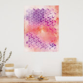 Lila und Orange Geometric Poster (Küche)