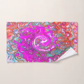 Lila und Orange Groovy Abstrakt Retro Swirl Badhandtuch Set (Handtuch)