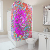 Lila und Orange Groovy Abstrakt Retro Swirl Duschvorhang (Beispiel)