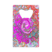 Lila und Orange Groovy Abstrakt Retro Swirl Geldbeutel Flaschenöffner (Vorderseite)