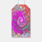 Lila und Orange Groovy Abstrakt Retro Swirl Geschenkanhänger (Rückseite)