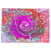 Lila und Orange Groovy Abstrakt Retro Swirl Große Geschenktüte (Rückseite)
