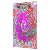 Lila und Orange Groovy Abstrakt Retro Swirl Klemmbrett (Links)