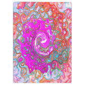 Lila und Orange Groovy Abstrakt Retro Swirl Klemmbrett (Rückseite)