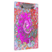 Lila und Orange Groovy Abstrakt Retro Swirl Klemmbrett (Rechts)