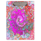 Lila und Orange Groovy Abstrakt Retro Swirl Klemmbrett (Vorderseite)