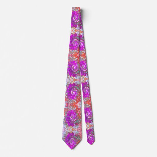 Lila und Orange Groovy Abstrakt Retro Swirl Krawatte (Vorderseite)