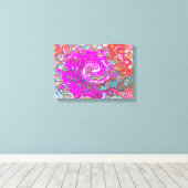 Lila und Orange Groovy Abstrakt Retro Swirl Leinwanddruck (Insitu (Holzboden))