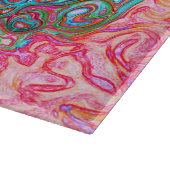 Lila und Orange Groovy Abstrakt Retro Swirl Schneidebrett (Ecke)