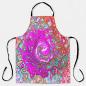 Lila und Orange Groovy Abstrakt Retro Swirl Schürze (Vorderseite)