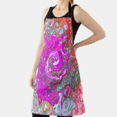 Lila und Orange Groovy Abstrakt Retro Swirl Schürze (InSitu)