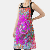 Lila und Orange Groovy Abstrakt Retro Swirl Schürze (InSitu)