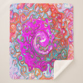 Lila und Orange Groovy Abstrakt Retro Swirl Sherpadecke (Vorderseite)