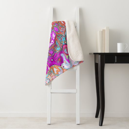 Lila und Orange Groovy Abstrakt Retro Swirl Sherpadecke (Beispiel)