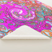 Lila und Orange Groovy Abstrakt Retro Swirl Sherpadecke (3/4)