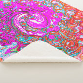 Lila und Orange Groovy Abstrakt Retro Swirl Sherpadecke (3/4)